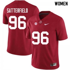 NCAA Women's Alabama Crimson Tide #96 Brannon Satterfield Stitched College Nike Authentic Crimson Football Jersey GU17I64HQ